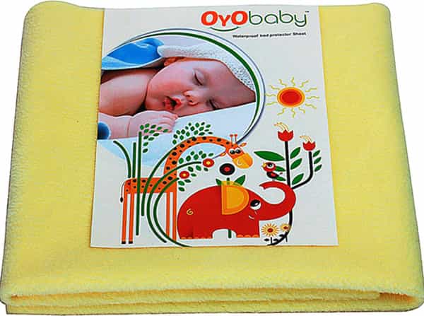Oyo Baby Waterproof Bed Protector Baby Dry Sheet Small Yellow (50 Cm X 70 Cm)