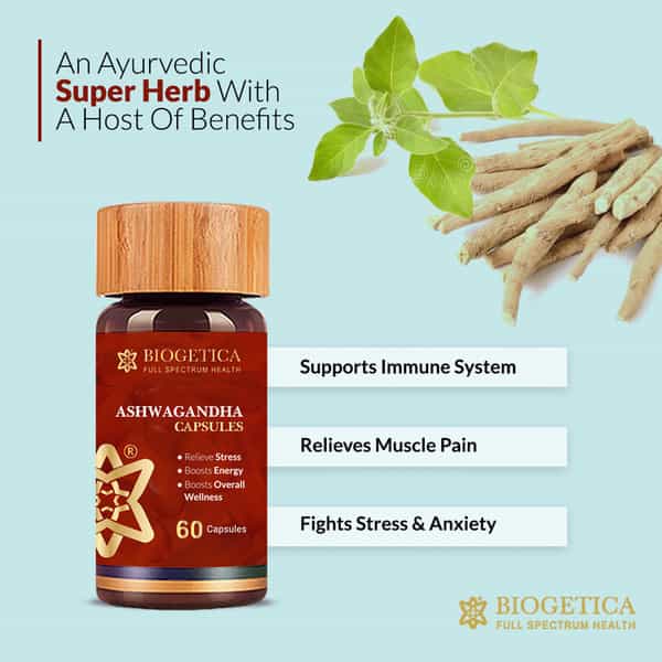 Biogetica Ashwagandha (Boost Over All Wellness) 60 Capsules