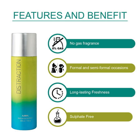 Ajmal Distraction & Magnetize For Unisex & Carbon For Men Deodorants Combo Pack Of 3 (Total 600ml)