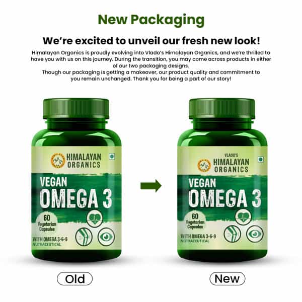 Vlado's Himalayan Organics Omega 3 6 9 Vegan Supplement - 60 Capsules