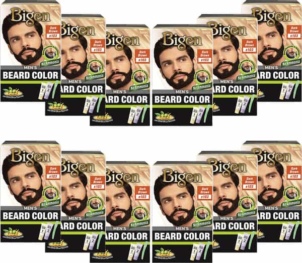 Bigen Men's Beard Color Dark Brown B103 40G (Pack Of 12)
