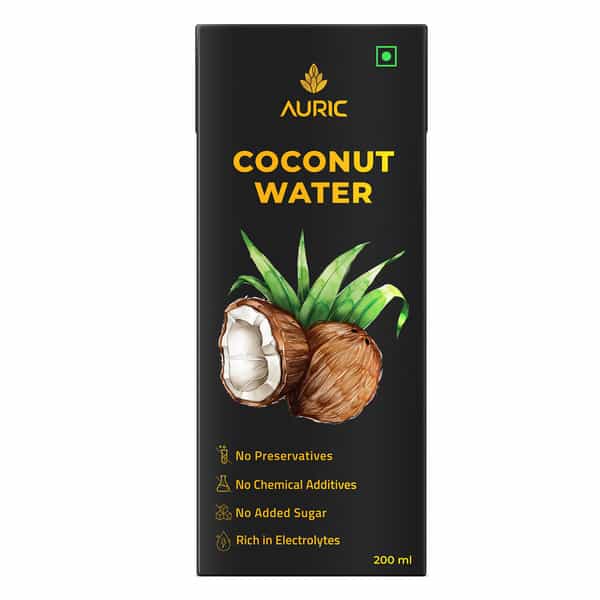 Auric Tender Coconut Water - No Added Sugar And Flavor -200Ml Pack Of 10