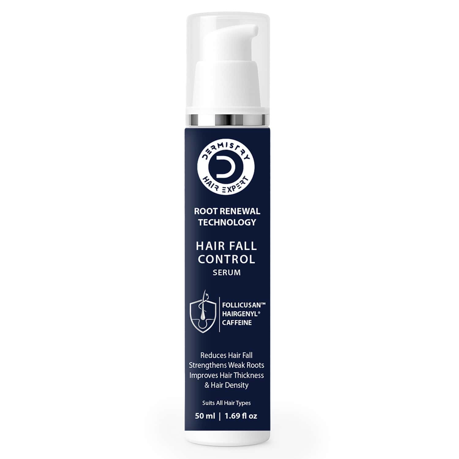 Dermistry Anti Hair Fall Control Serum Follicusan Hairgenyl Caffeine For Strengthening Roots 50ml