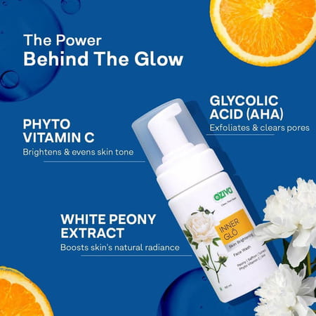 Oziva Inner Gl Skin Brightening Face Wash For Dark Spot Correction & Radiance (100 Ml)