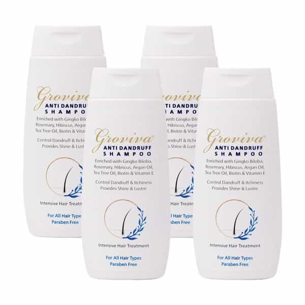 Groviva Anti-Dandruff Shampoo 100 Ml | Reduces Dandruff | Dry Frizzy Hair (Pack Of 4)