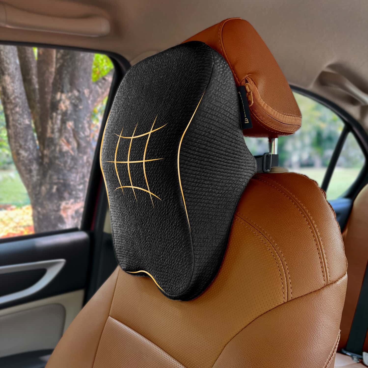 Betterhood Pack Of 2 Black Memory Foam Ergonomic Neck Support Cushion For Car