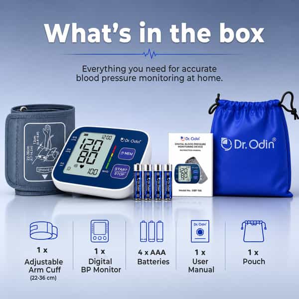 Dr. Odin Combo Of Obp106 Blood Pressure Monitor And Ac 307 Glucometer Kit Pack-25