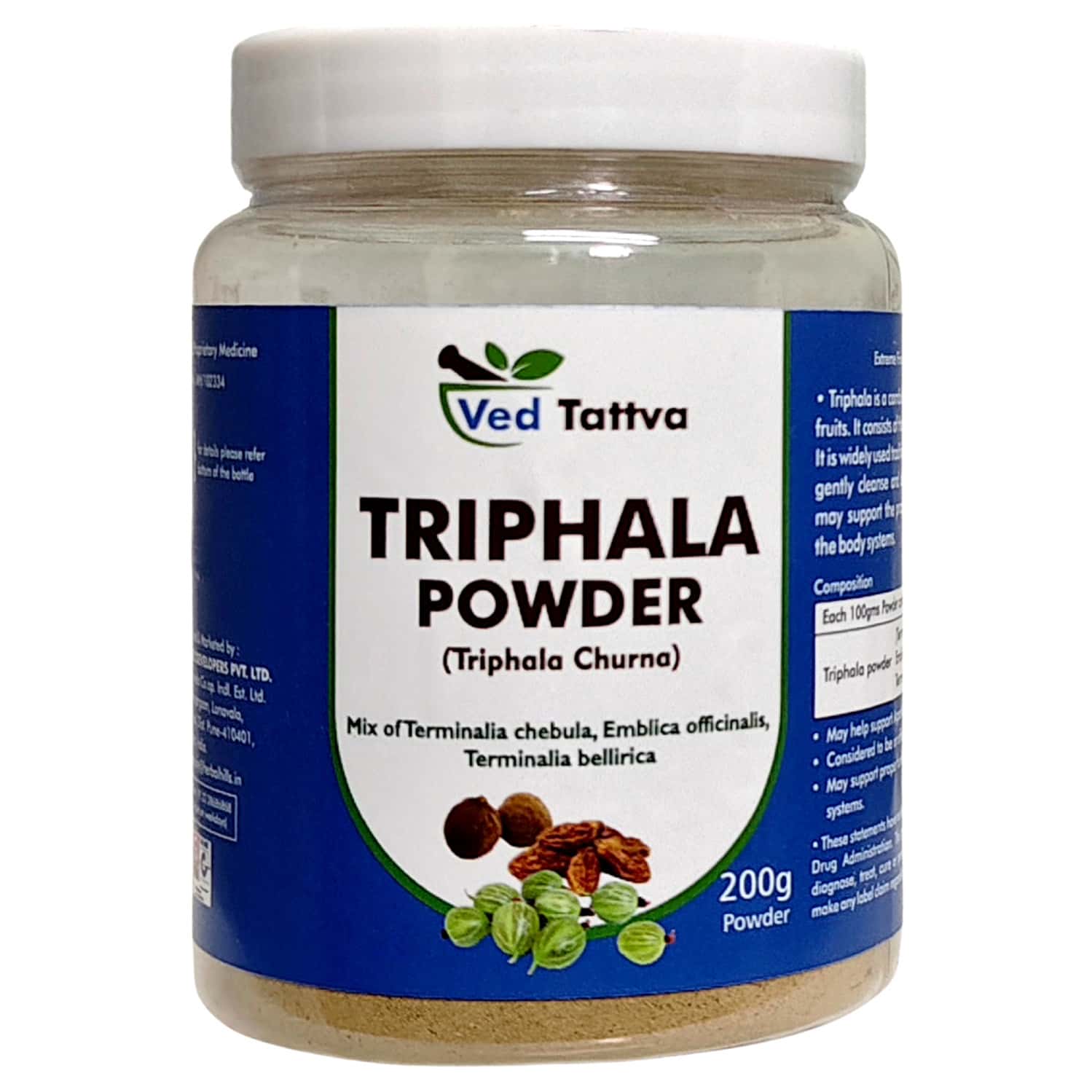 Ved Tattva Organic Triphala Powder 200 Gms (amla Harde & Baheda) For Healthy Digestion