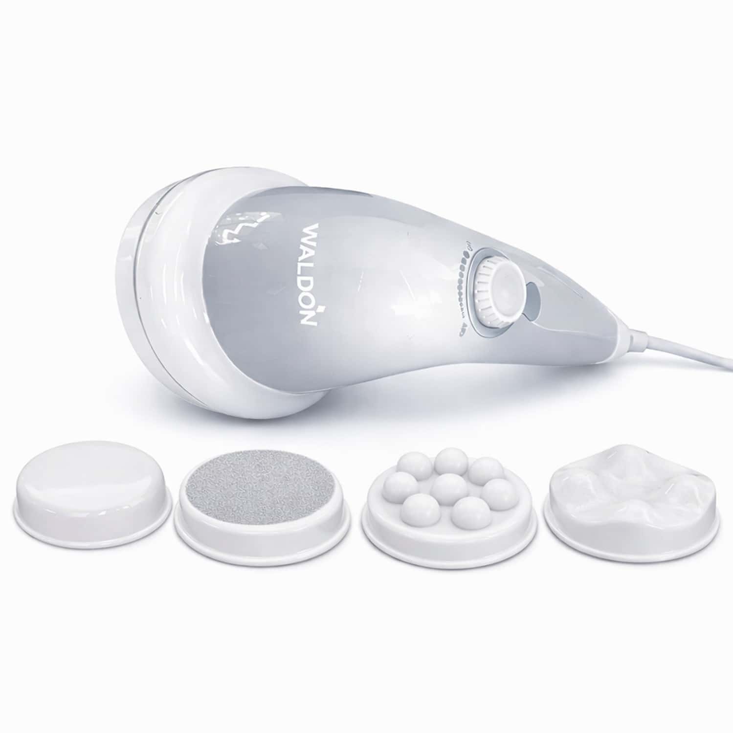 Waldon By Dr. Odin Oem101 Handheld Body Massager Adjustable Dial & 5 Interchangeable Heads (White)
