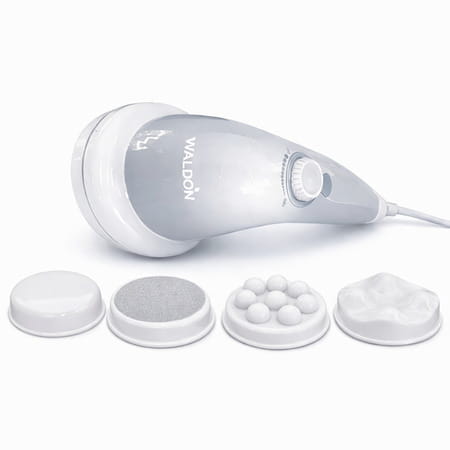 Waldon By Dr. Odin Oem101 Handheld Body Massager Adjustable Dial & 5 Interchangeable Heads (White)