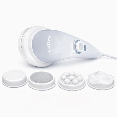 Waldon By Dr. Odin Oem101 Handheld Body Massager Adjustable Dial & 5 Interchangeable Heads (White)