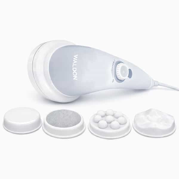Waldon By Dr. Odin Oem101 Handheld Body Massager Adjustable Dial & 5 Interchangeable Heads (White)