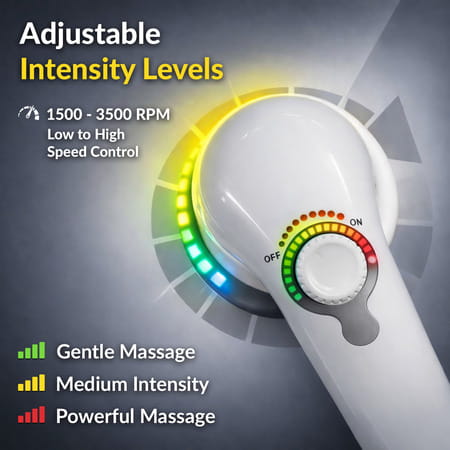 Waldon By Dr. Odin Oem101 Handheld Body Massager Adjustable Dial & 5 Interchangeable Heads (White)