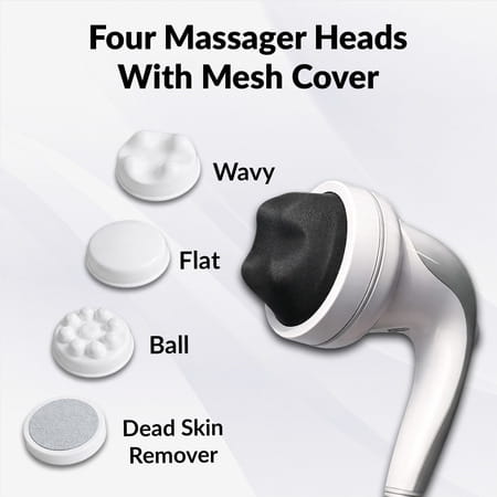 Waldon By Dr. Odin Oem101 Handheld Body Massager Adjustable Dial & 5 Interchangeable Heads (White)