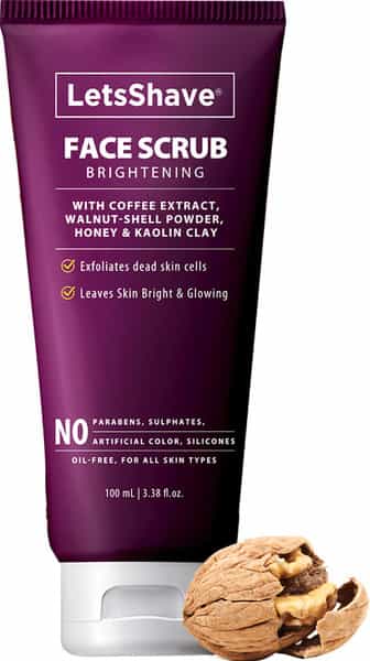 Letsshave Brightening Face Scrub - Coffee Grounds Kaolin Clay And Honey - 100 Ml