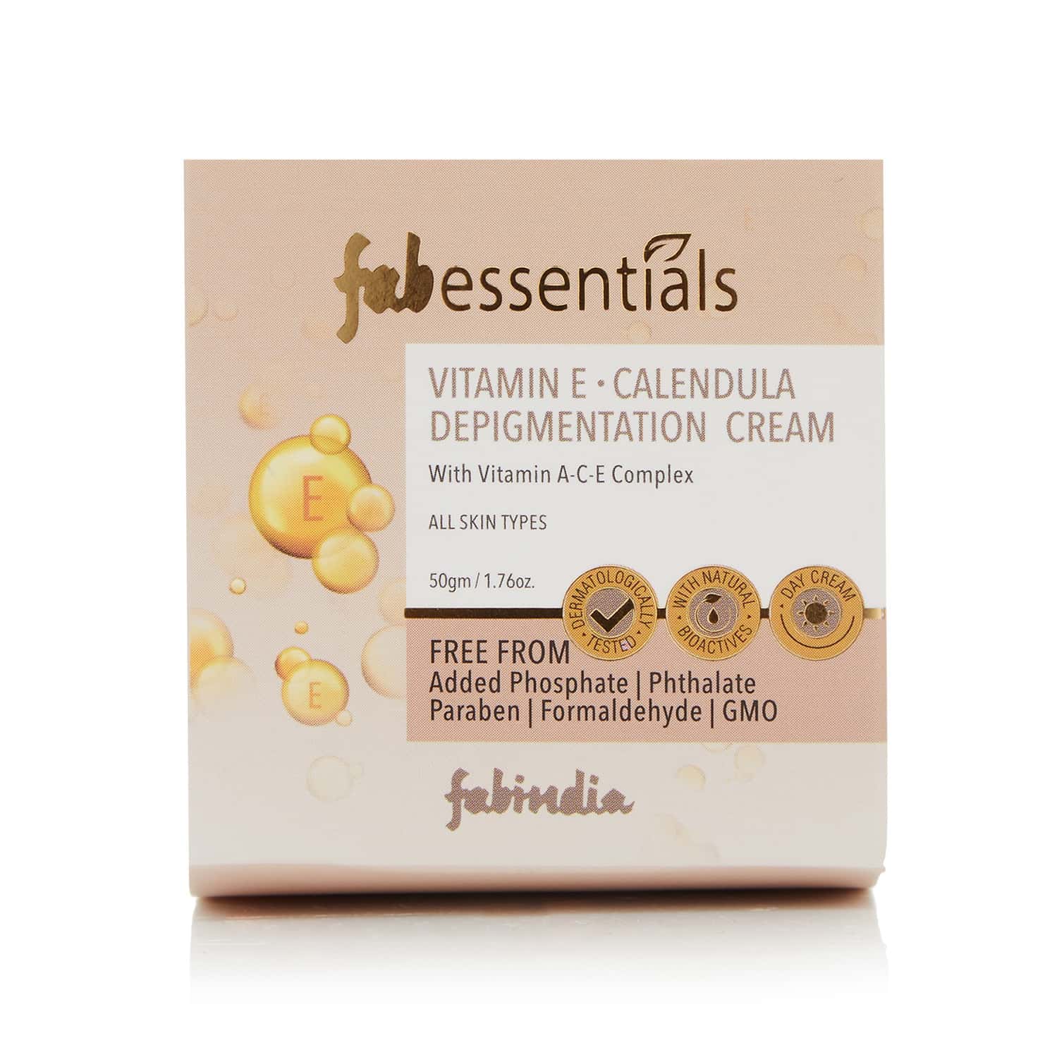 Buy FABESSENTIALS VITAMIN E CALENDULA DEPIGMENTATION CREAM 50 GM Online