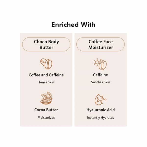 Mcaffeine Deep Moisturization Duo - Choco Body Butter & Coffee Face Moisturizer