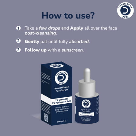 Dermistry 1% Ceramide 2% Hyaluronic Acid Sensitive & Dry Skin Moisturizer Barrier Repair Serum 30ml