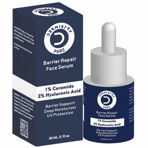 Dermistry 1% Ceramide 2% Hyaluronic Acid Sensitive & Dry Skin Moisturizer Barrier Repair Serum 30Ml