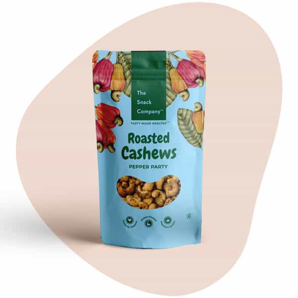 The Snack Company Roasted Cashews - Salt & Pepper 100G | Roasted Not Fried | No Added Preservatives
