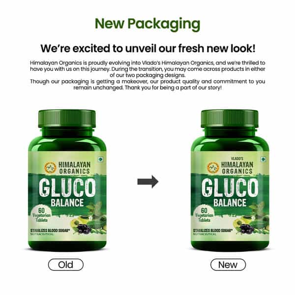 Vlado's Himalayan Organics Plant Based Gluco Balance - 60 Veg Tablets