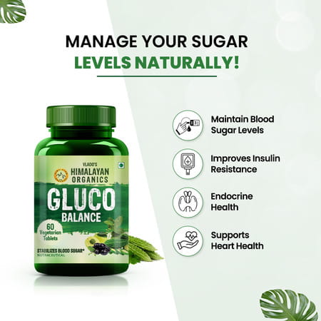 Vlado'S Himalayan Organics Plant Based Gluco Balance - 60 Veg Tablets