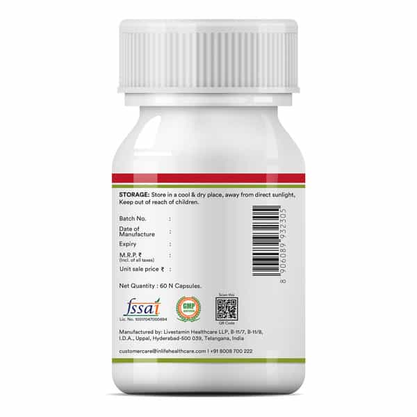 Inlife Apple Cider Vinegar Supplement For Weight Management Detox 500Mg - 60 Vegetarian Capsules