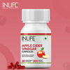 Inlife Apple Cider Vinegar Supplement For Weight Management Detox 500Mg - 60 Vegetarian Capsules