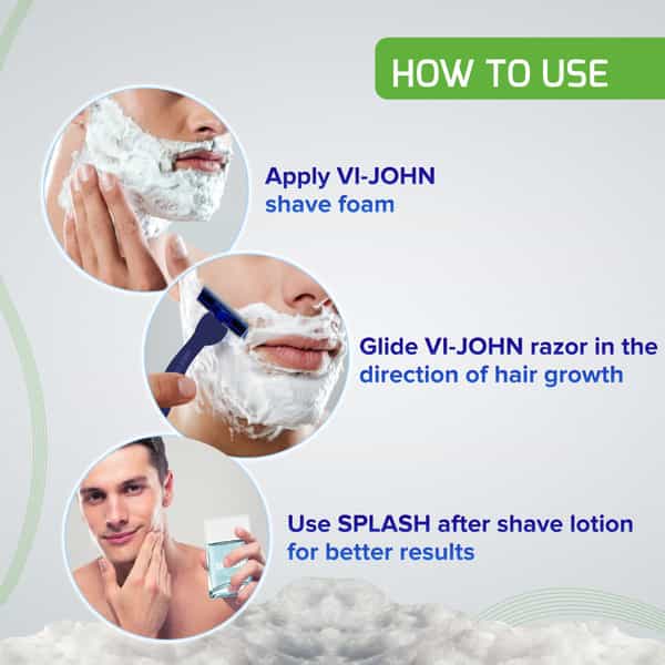 Vi - John Buttery Cool Smooth Shave Foam For Men | Sensitive Skin - Pack Of 2 (400Gm Each)