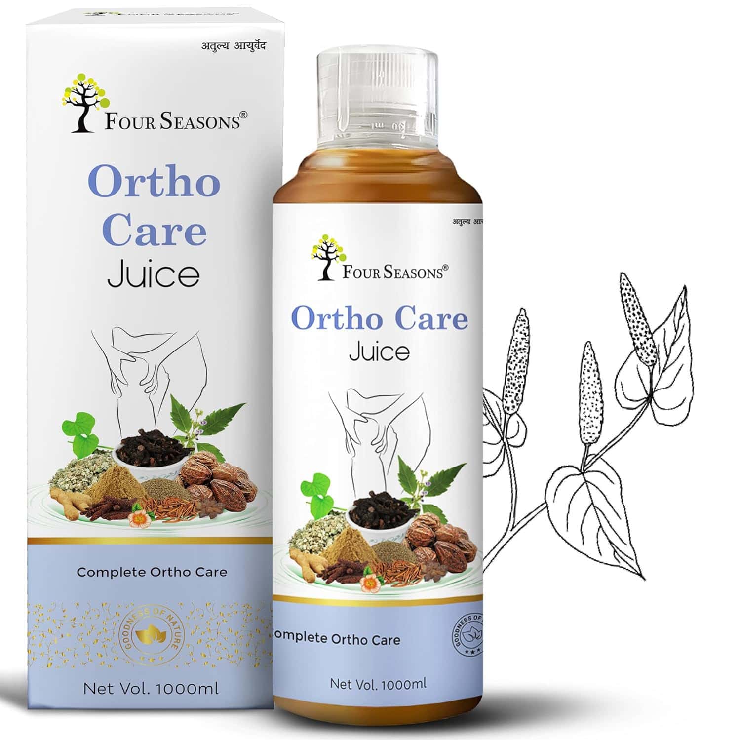 Four Seasons Orthocare Juice 1l For Joint Pain & Bone Care | Improve Joint Lubrication & Discomfort