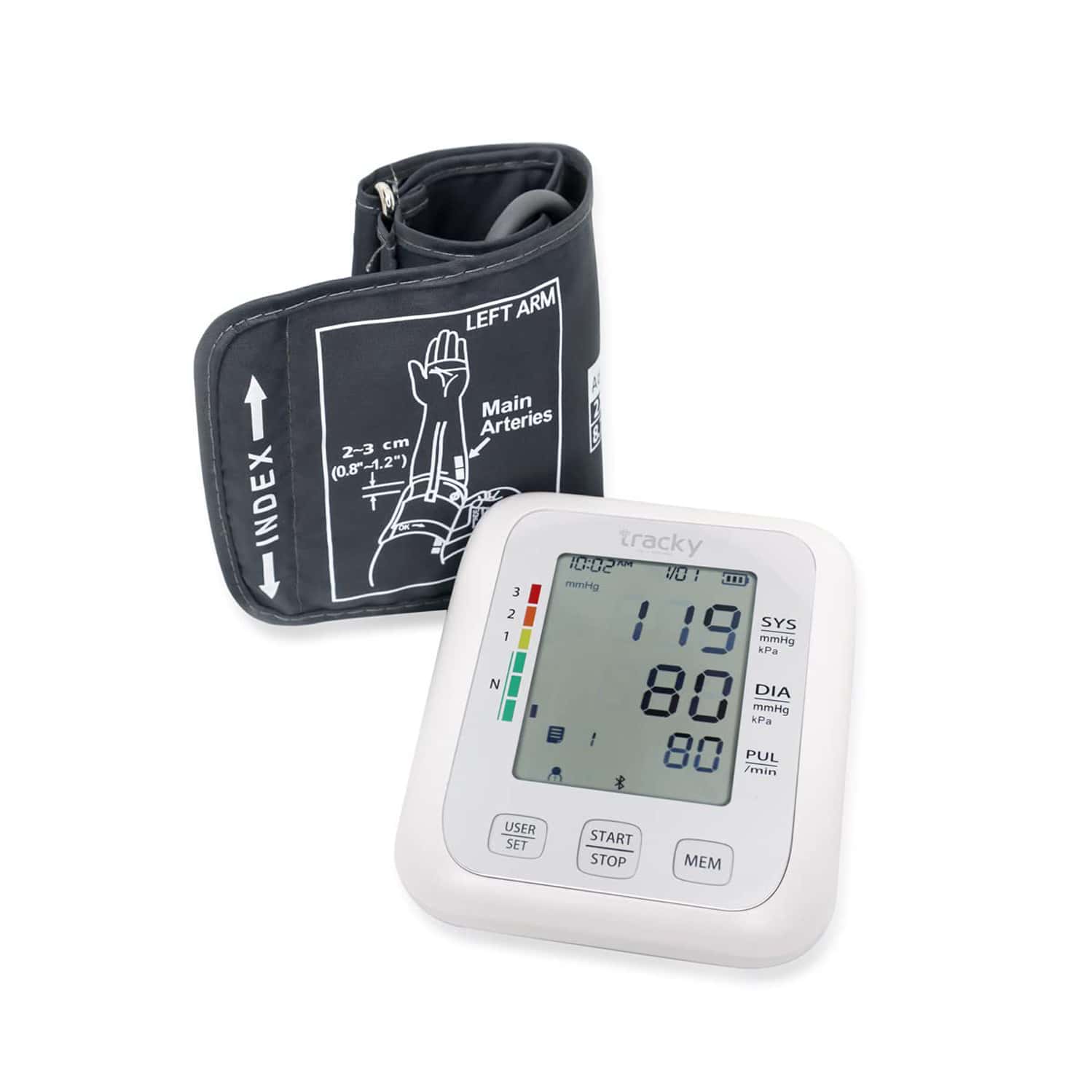 Tracky Bp Machine For Home Digital Arm Blood Pressure Monitor With Bluetooth & Usb Connectivity