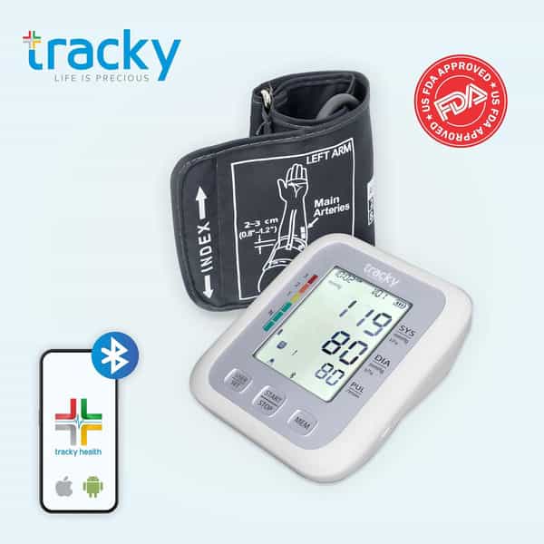 Tracky Bp Machine For Home Digital Arm Blood Pressure Monitor With Bluetooth & Usb Connectivity