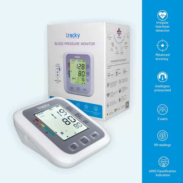 Tracky Bp Machine For Home Digital Arm Blood Pressure Monitor With Bluetooth & Usb Connectivity