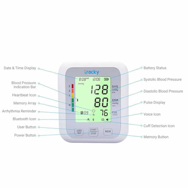 Tracky Bp Machine For Home Digital Arm Blood Pressure Monitor With Bluetooth & Usb Connectivity