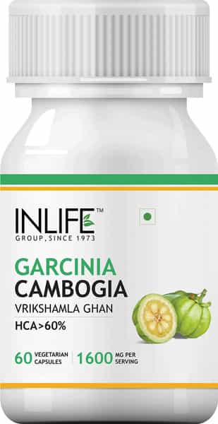 Inlife Pure Garcinia Cambogia Fruit 60% Hca Weight Management Herbs 1600Mg - 60 Vegetarian Capsules