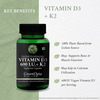 Greenopia Vitamin D3 600 Iu With K2 | Plant Based Lichen 60 Liquid Filled Vegetarian Capsules