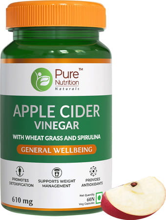 Pure Nutrition Apple Cider Vinegar L Apple Cider Vinegar Capsules For Weight Management 60 Veg Caps