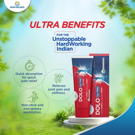 Dolo Ultra Gel |Pain Relief Gel For Muscles And Joints 30Gm Pack Of 4 | Fast Absorption