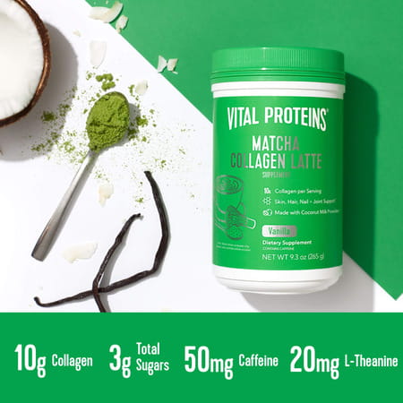 Vital Proteins Matcha Collagen Latte Dietary Supplement | 265g