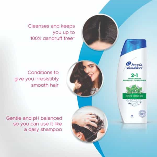Head & Shoulders Cool Menthol 2-In-1 Shampoo + Conditioner - 340Ml