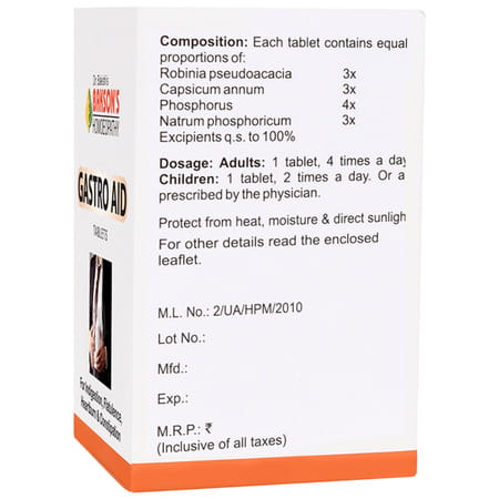 Baksons Homoeopathy Gastro Aid Tablet 40 No'S