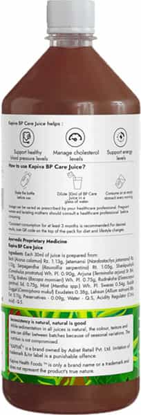 Kapiva Bp Care Juice - 100% Ayurvedic Juice For Controlling Blood Pressure & Cholesterol Level - 1L