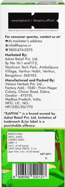 Kapiva Bp Care Juice - 100% Ayurvedic Juice For Controlling Blood Pressure & Cholesterol Level - 1L
