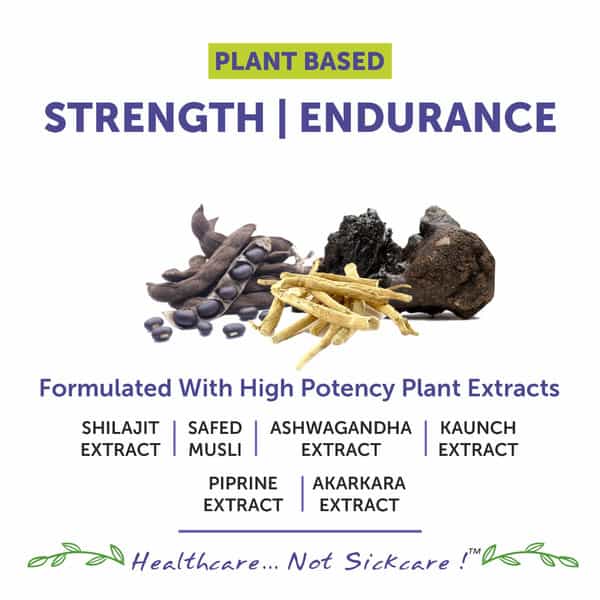 Bliss Welness Testosterone Booster | Shilajit | Ashwagandha | | Safed Musli For Men 60 Veg Tablets