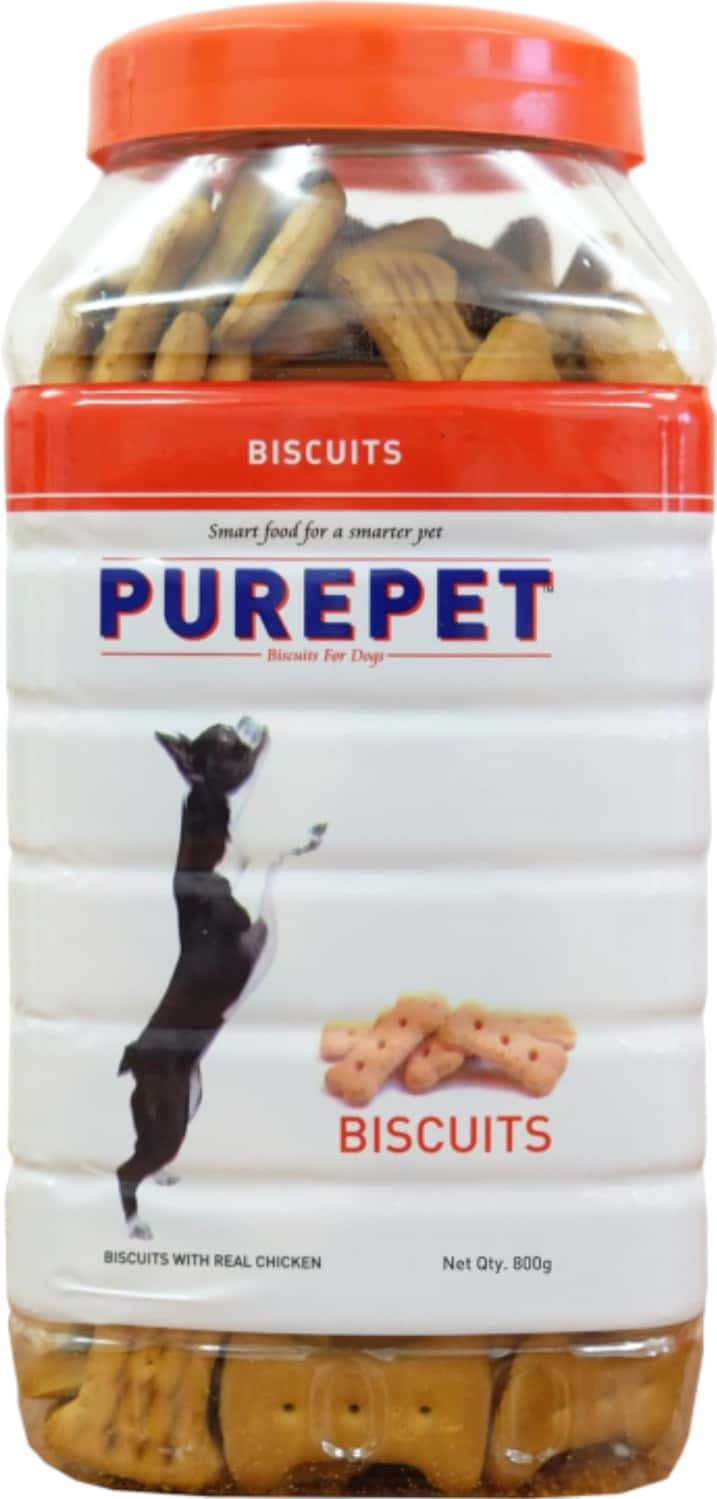 Purepet Dog Biscuit Treats Real Chicken Flavour For All Life Stages 800gm Pack