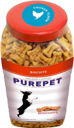 Purepet Dog Biscuit Treats Real Chicken Flavour For All Life Stages 800gm Pack