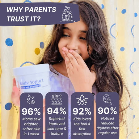 Healthbest Kidbest Body Yogurt For Kids|Spf-15|L-Glutathione Vitamin-C & E Kojic Acid (200g)