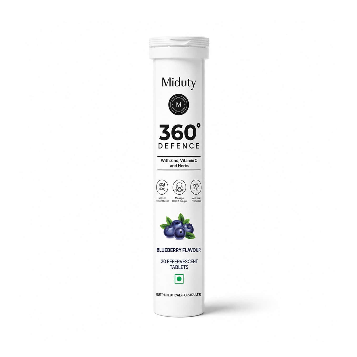 Miduty 360 Defence Amla | Vitamin C & Wheatgrass Immune Support 20 Tablets