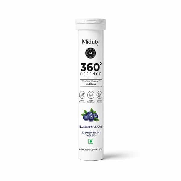 Miduty 360 Defence Amla | Vitamin C & Wheatgrass Immune Support 20 Tablets