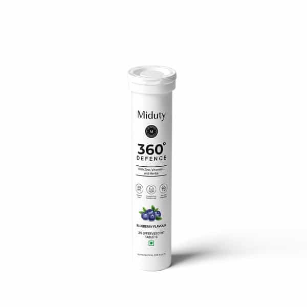 Miduty 360 Defence Amla | Vitamin C & Wheatgrass Immune Support 20 Tablets